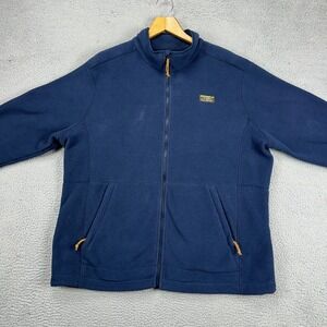 L.L. Bean Fleece Full Zip Jacket Adult 2XLT Tall Navy Blue Logo‎ Pockets Mens